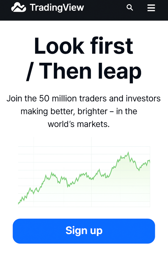 Giao diện đăng ký tài khoản miễn phí trên TradingView